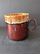 LARGE VINTAGE KILN CRAFT BROWN TREACLE DRIP GLAZED POTTERY  TEA/COFFEE MUG   #