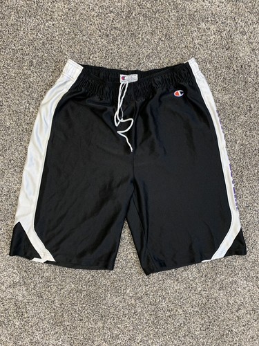 Vintage Champion Northwestern Wildcats Shorts Mens Sz L Black Basketball Pockets