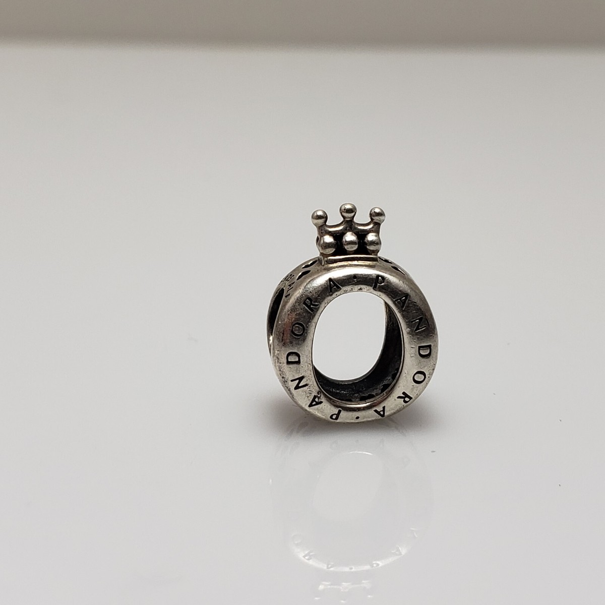 Pandora Sterling Silver Logo O Crown Bead Charm 799036COO | eBay