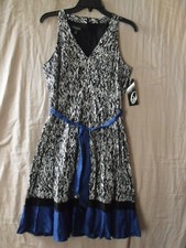 Nine west blue,white & blk combo dress Sz 10