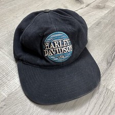VTG Harley Davidson USA Embroidered Black Str...