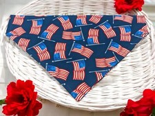 Patriotic American Flag USA Dog Bandana Over the Collar Slide On Scarf Bandanna