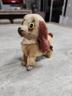 LOUIS MARX VINTAGE WIND UP DOG TOY FUR OVER METAL TAN & BROWN PUPPY