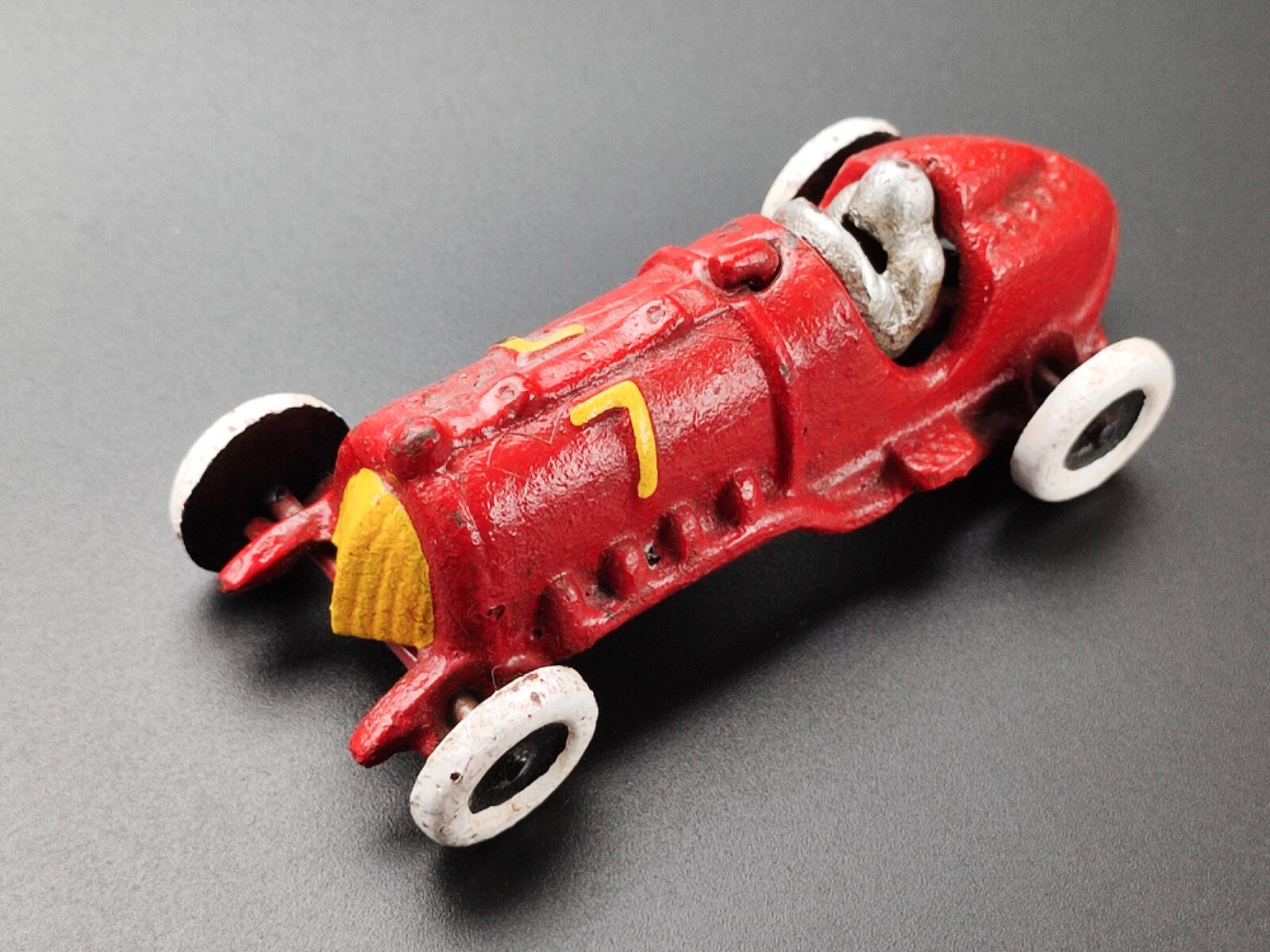 HUBLEY toy CAST IRON with Driver Red RACE CAR RARE | eBay