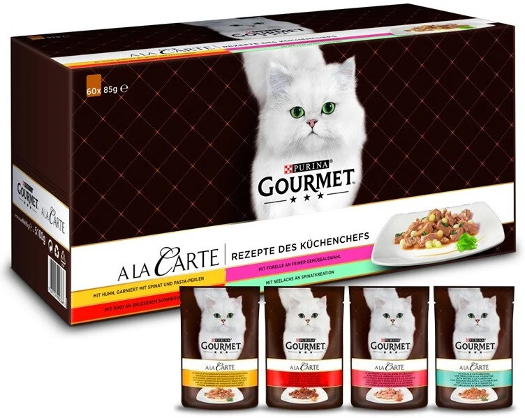 PURINA GOURMET A la Carte Katzenfutter nass Fisch Fleisch Geflügel Mix 120 x 85g - Bild 2 von 4