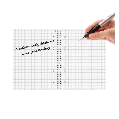 BRUNNEN Collegebock DIN A5 kariert Seitenrand + Lochung Spiralblock Schreibblock - Bild 4 von 4