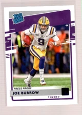 2020 Panini Chronicles Donruss Rated RookiE Joe Burrow BLUE PRESS PROOF ID:43117