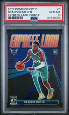 2023 Donruss Optic #3 Brandon Miller RC Express Lane-Purple PSA 10 GEM MT Rookie