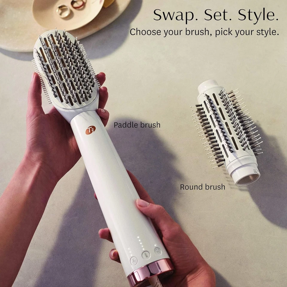 Cepillo de aire caliente intercambiable T3 Micro AireBrush Duo secador de pelo blanco Foto 3 de 4