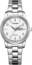 Citizen Women's Eco-Drive Silver Day Date Window Watch 31MM EW3261-57A