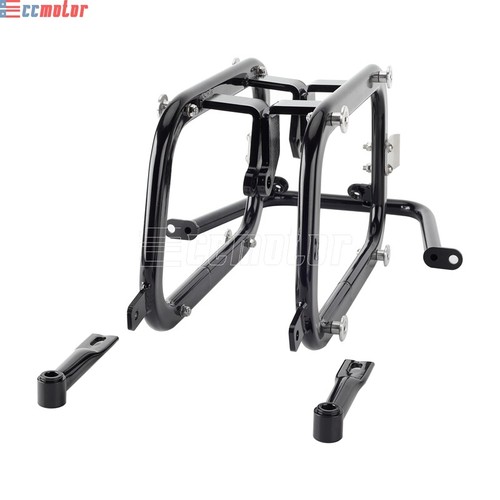 2x Motorcycle Hard Trunk Saddlebags Side Case Mounts Brackets For Harley Softail - Picture 10 of 12