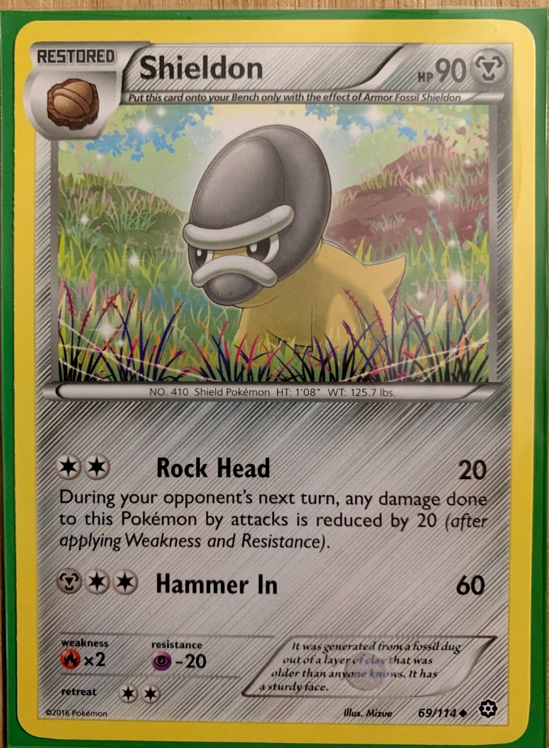 Pokémon TCG Shieldon XY Steam Siege 69/114 Regular Uncommon NM