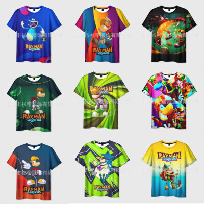 Cosplay Rayman Legends 3D T-shirts Adult Kids Short Sleeves Sports Tops Tee Mens