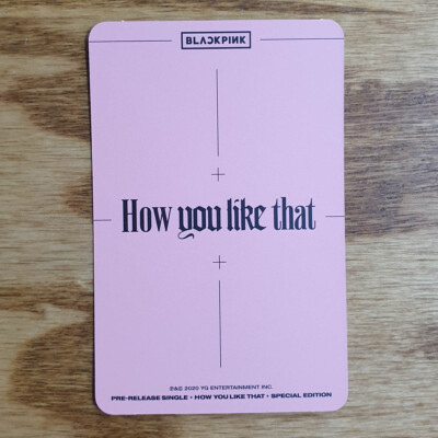 BLACKPINK How you like that 特典 トレカ リサ Lisa Official Photocard BlackPink Special Edition How You Like