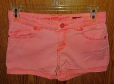 Girls Arizona Jeans Co. Shortie Solid Pink Denim Shorts Adjustable Waist Size 12