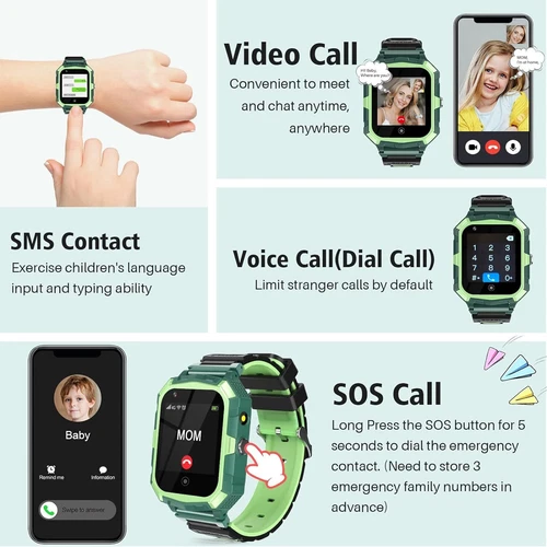 Smartwatch 4G Dzieci Telefon Zegarek z GPS WiFi Rozmowa wideo SOS dla chłopców Dziewcząt - Zdjęcie 64 z 65