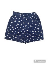 Vintage 90s Blue Shorts With White Boats, Pleats, And Pockets