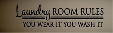 Laundry Room Rules Vinyl Decal Home D cor 10" x 32"