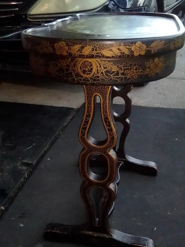 Antiguo todo pintado a mano embellecido ebonizado Pepsi Cola 2 húmedo 2 fotos lateral/mesa Foto 3 de 4