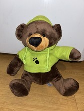 Cuddles Collection Card Factory Brown Bear In Green Hoodie