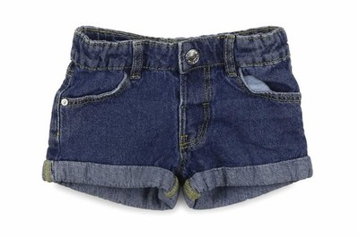 Denim & Co. Mädchen Hot Pants Shorts Gr. 3-4 Jahre UK '' blau Taschen Knopf