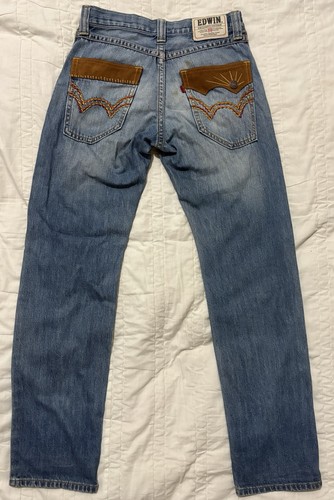 Vintage EDWIN Exclusive Vintage Jeans Size 170 Men's Denim Pants Leather Pocket