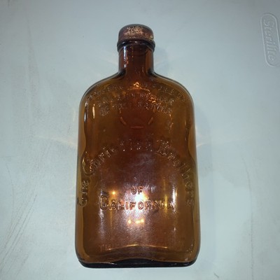  The Christian Brothers of California Amber Glass Screw Top Liquor Bottle used 