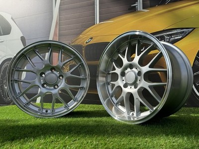 4X R18 Zoll 5x120 BBS Style Silber + Poliert Rand Räder : Passend Für E46 E90