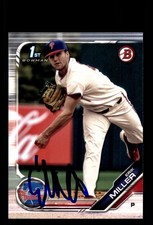 Signed Baseball Card Auto Erik Miller 2019 Bowman Draft #BD-191 Phillies