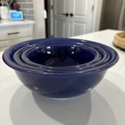 Vintage Cobalt Blue Pyrex Nesting Bowls Set Of 3, 322 323 325 USA Made