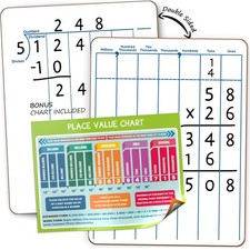 SCRIBBLEDO Dry Erase Division Place Value White Board 9 x 12 Inch Whiteboar...