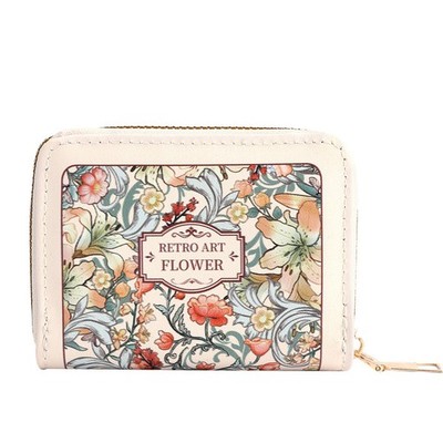 Creative Multi-card Wallets RFID Blocking ID Card Holder Flower Print Money Bag
