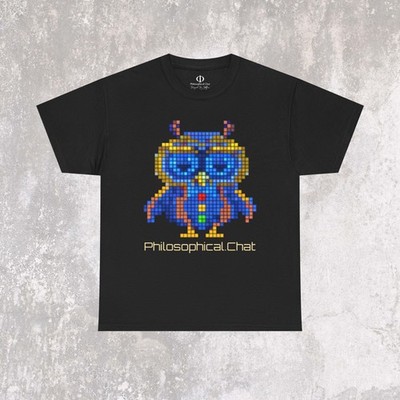 Philosophical Owlbot Pixel Design - Unisex T Shirt