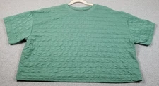 a new day Crop Top Women’s Extra Large XL Green Oversized Boxy Short Sleeve Knit