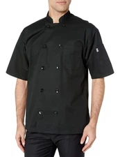 Uncommon Threads womens South Beach Chef Coat Short Slvs Shirt, Black, Medium...