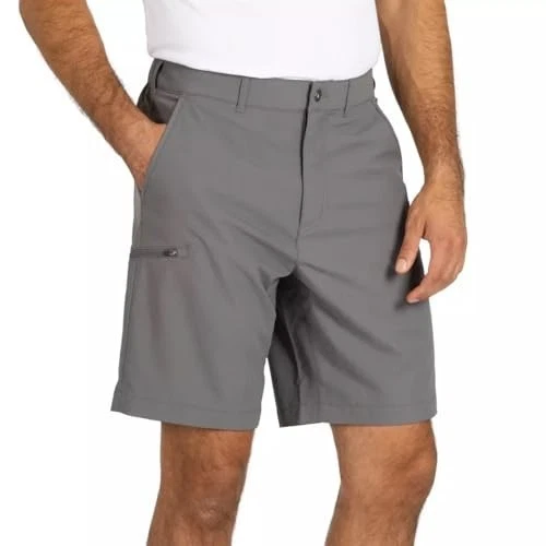 Gerry Mens Elastic Waistband UPF 30+ Tech Short , Gray , 36