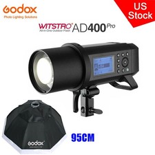 US Godox AD400Pro AD400 PRO 2.4G TTL HSS Studio Outdoor Flash 95CM Softbox Kit
