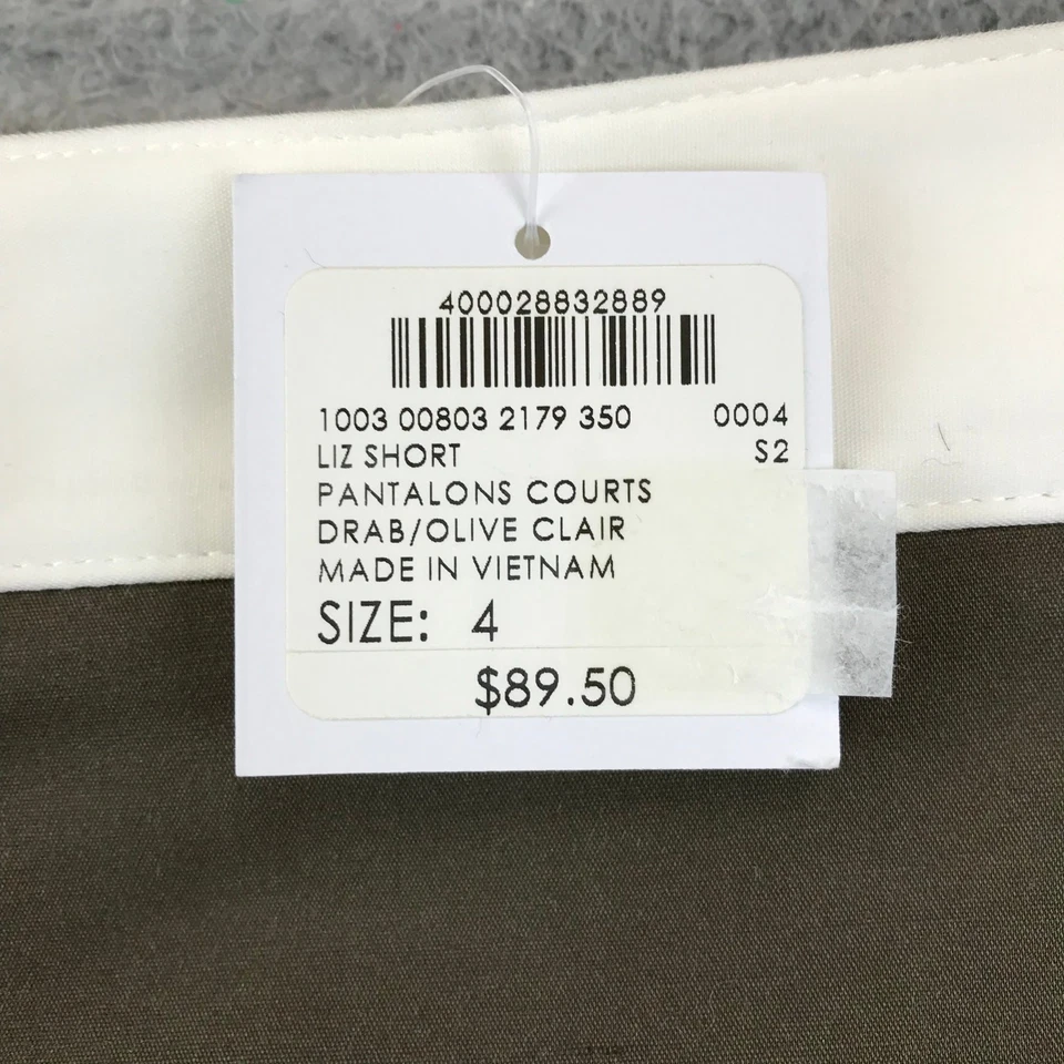 Nuevo Pantalón Corto Club Monaco Verde Oliva y Crema Mezcla Algodón Liz 4 Foto 4 de 4