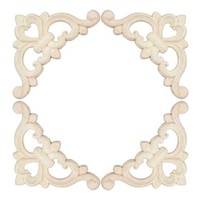 4 StüCk Eck-Holzapplikationen 6X6 Cm Geschnitzte Blumen-Herz