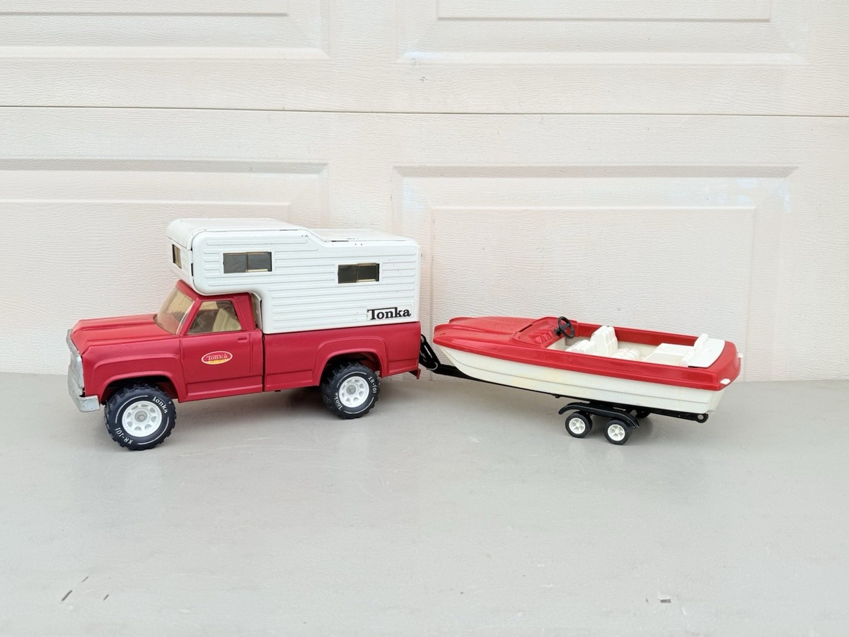 Vintage Tonka Camper Truck with Boat and Trailer | eBay