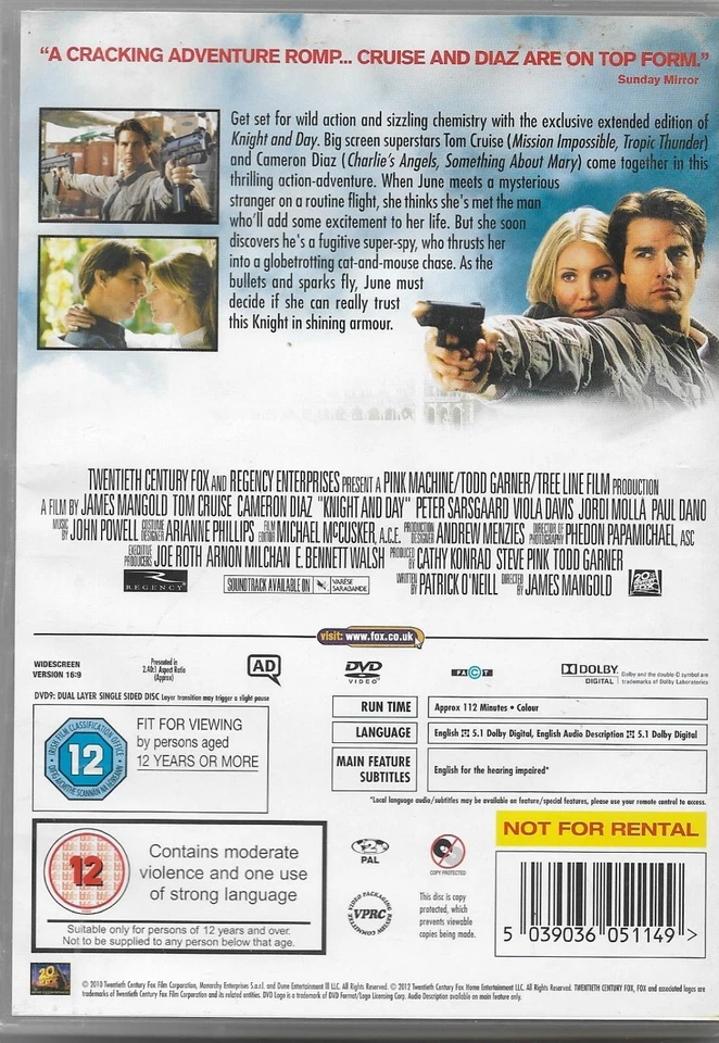 Knight And Day EXTENDED CUT DVD POSTED 48 HOURS TRACKED - Image 2 of 2