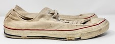 Men  s Vintage 70  s Made In USA Converse All-Star Low White Canvas Shoes sz 13