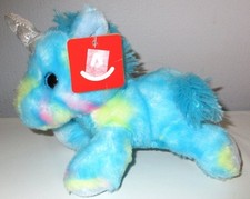 Aurora Blueberry Ripple Plush Blue Pink Yellow Unicorn 16701 Stuffed Animal 6"
