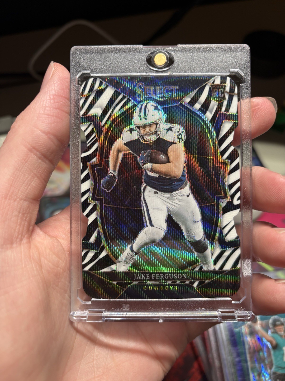 2022 Panini Select - Concourse Jake Ferguson #87 Zebra Prizm Die-Cut (RC) SSP