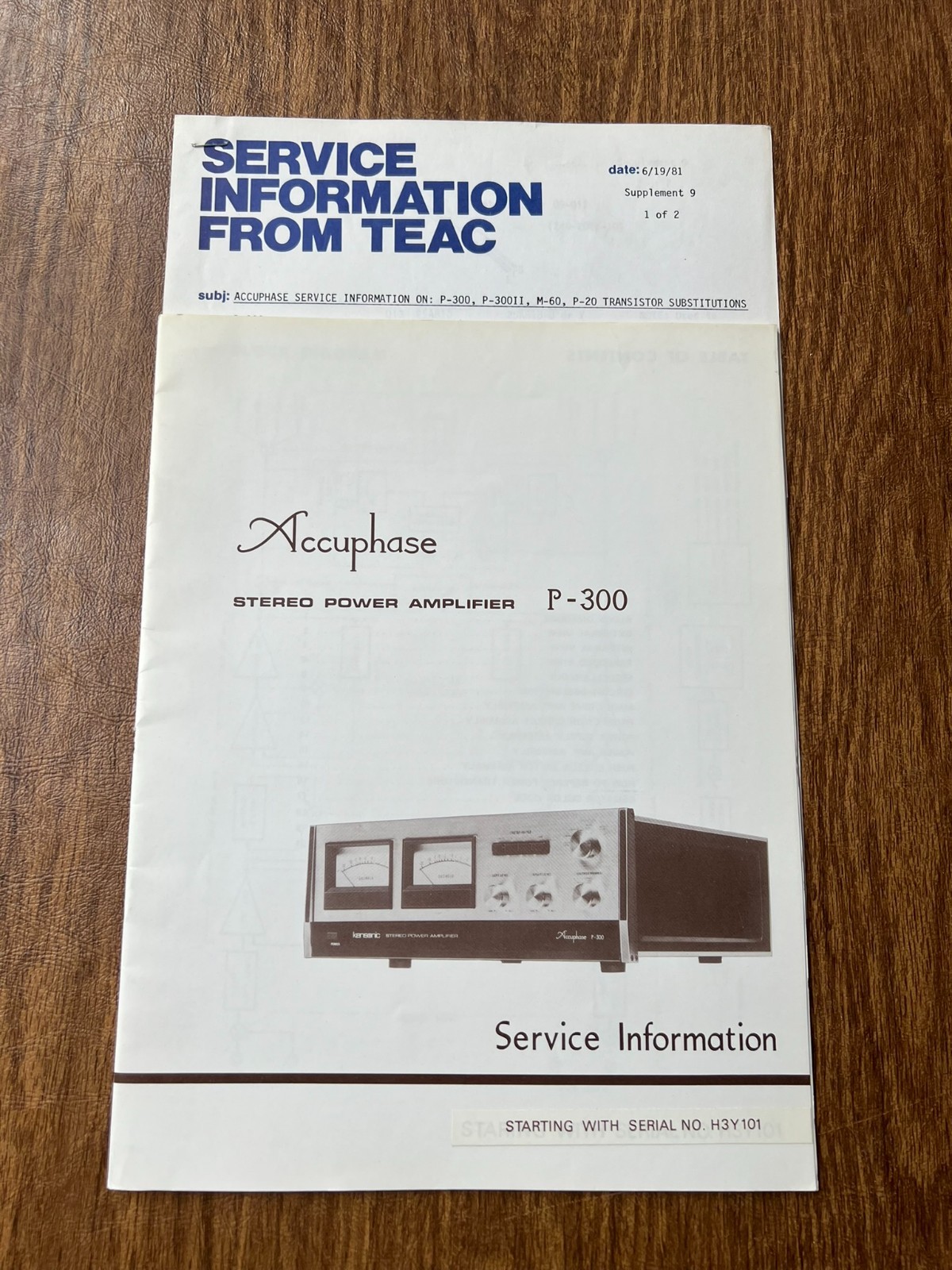 Original Accuphase P-300 Power Amplifier Service Manual and Schematic