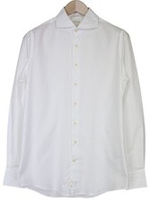 SUITSUPPLY Men Formal Shirt 40/15 3/4 Extra Slim White Pure Cotton Cutaway I