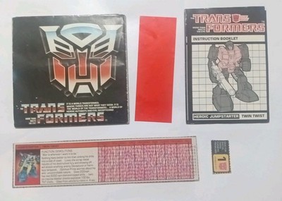Vintage Transformers G1 Twin Twist Tech Spec, Instructions Paper Lot Hasbro 1985