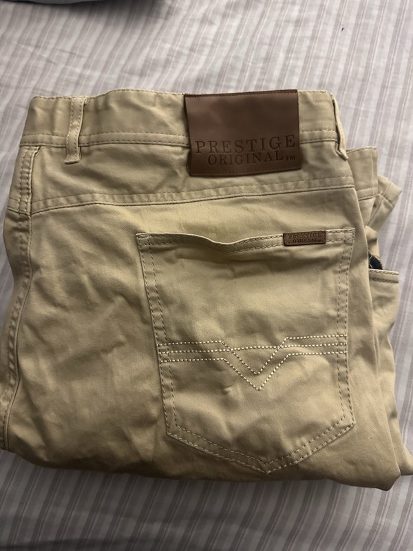 Prestige Big Men’s Slim Fit Chino Pants-Sand-Sz 46/32