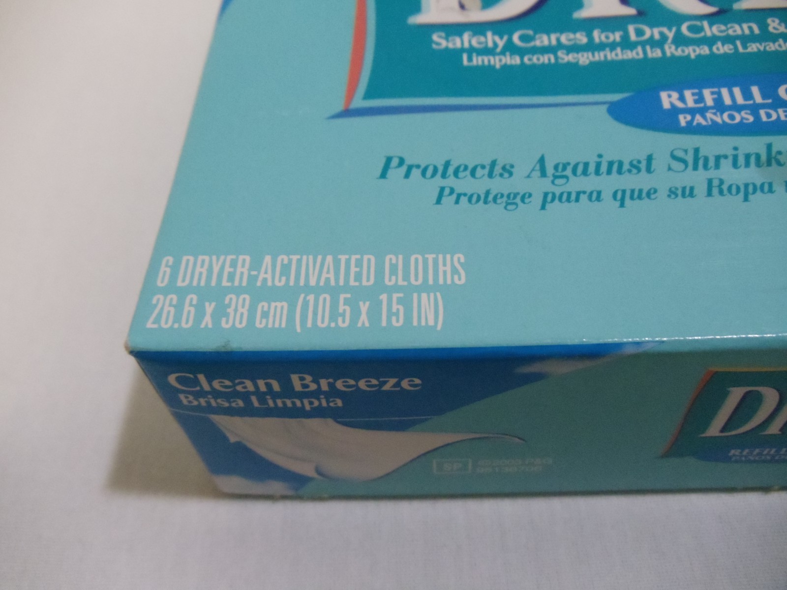 DRYEL Clean Breeze New Unopened Box Refill 6 Dryer activated cloths NOS