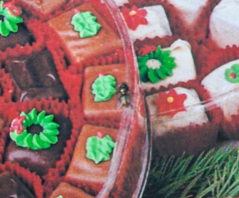 1987 Marshall Field's Christmas Catalog Fly In the FRANGOS picture/ Error.